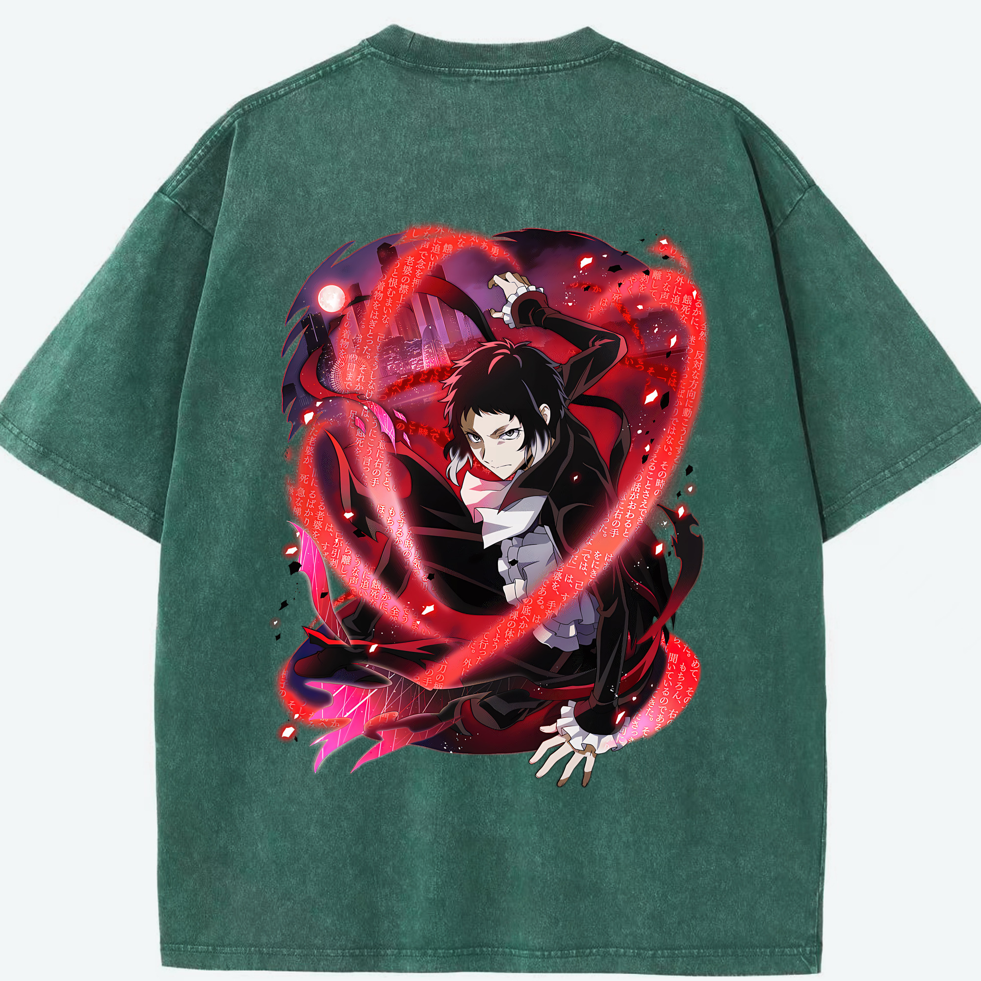（画像用） 文豪ストレイドッグス Bungo Stray Dogs 綿100% ヴィンテージ風 半袖Tシャツ（背面プリント）